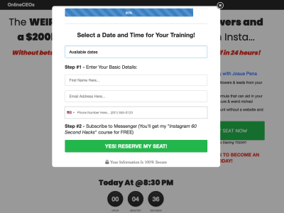 Webinar jam or Everwebinar custom popup API