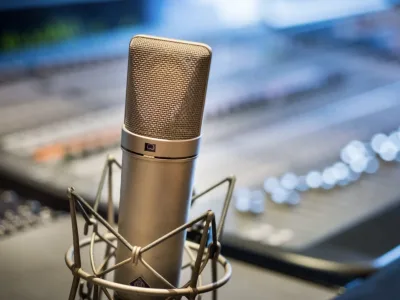 A young male voiceover in professional broadcast quality