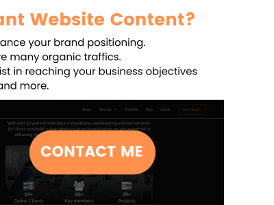 A professional website content for your business