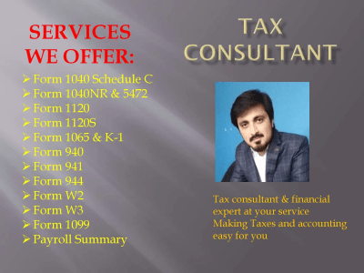 Preparation and e-filing of USA individual and business tax returns