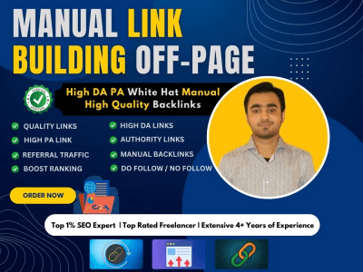 High DA PA White Hat Manual High Quality Backlinks for your website