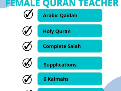 Female Quran Teacher,Tutor with tajweed