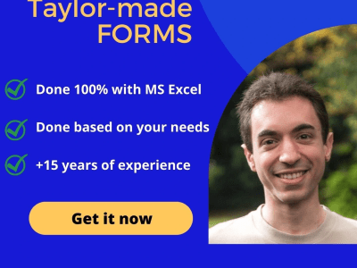 A form in Microsoft Excel to do the work for you