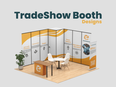 A stunning trade show booth or backdrop for exhibition