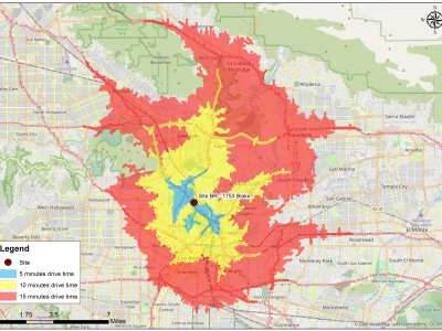 Isochrone map (drivetime polygons)