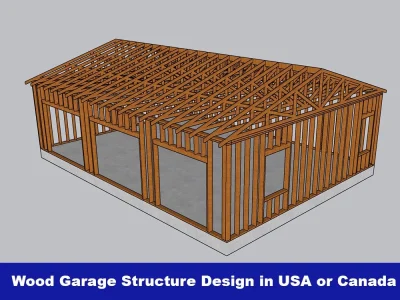 Wood Garage Structure Design in USA or Canada