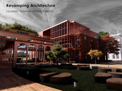 A civic building complex. (Designed on Revit)