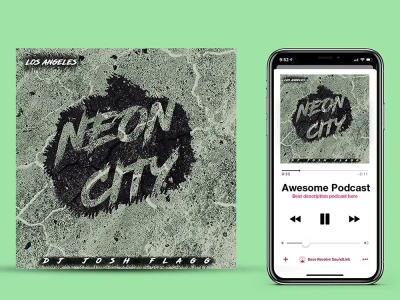 Professional typographic photographic podcast or podcast cover art design