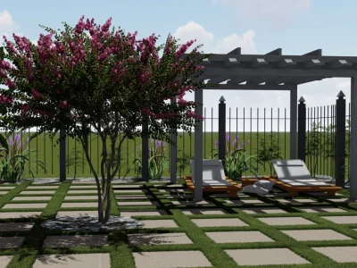 Create a 2d and 3d landscape plan