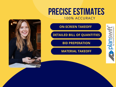 On-screen material takeoff and construction estimates with 100% Accuracy