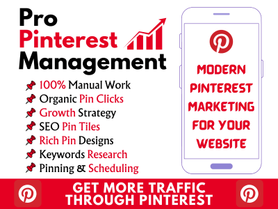 Weekly Pinterest Management | Organic Traffic, Pin Creation & Pinterest SEO