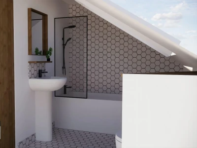 3D rendering of residential rooms