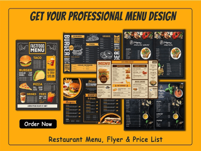 Food restaurant bar spa & Beauty menu design