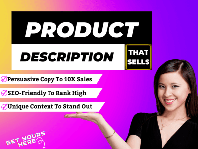 Persuasive, SEO-friendly & Unique Product Descriptions that actually sell