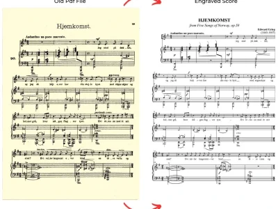 Professional engraving and copying service to your music
