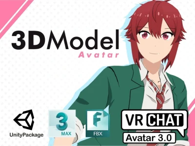 An excellent custom 3D anime, furry avatar character for vrchat and vtube