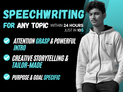 Inspiring persuasive or informative speech on any topic