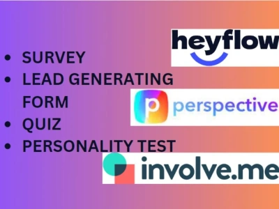 Interactive ux heyflow, outgrow, involve me, survey, calculator, and quiz