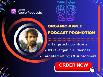 Organic apple podcast promotion and grow new audiences globally