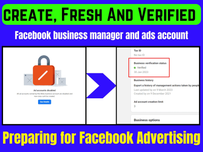 Set up a Fresh & Verified Facebook business manager and ads account