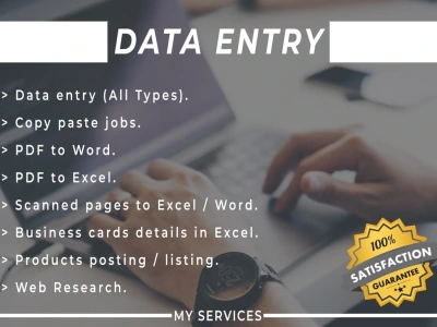 Data entry, web scraping, typing, copy paste, medical web research