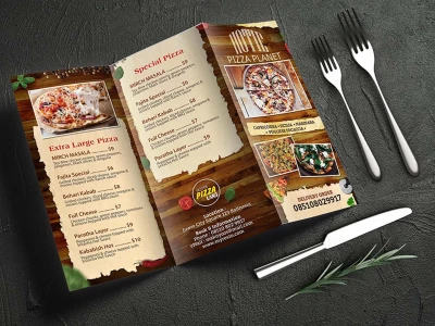 Modern restaurant menu and food menu