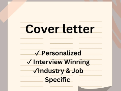 A customized/generic and professionaly tailored cover letter in 24 hours