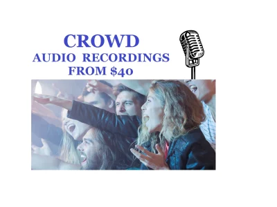 Recording of a crowd of people calling out what you need