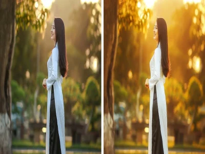 Adobe photoshop editing and creation of beams of light