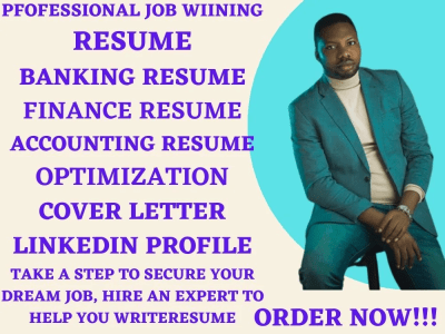 A banking resume, finance, accounting, auditing, and cover letter and cv