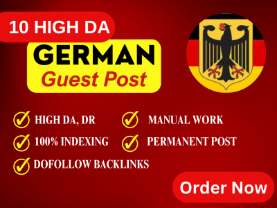 A German guest post with do follow German backlinks, High DA 50+