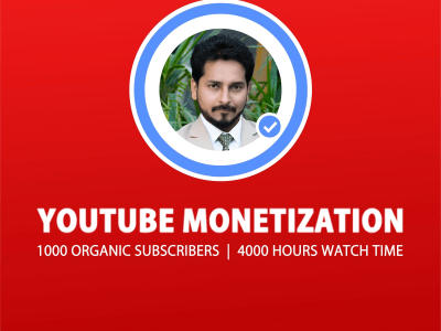 Organic youtube channel subscribers and watch hours for monetization