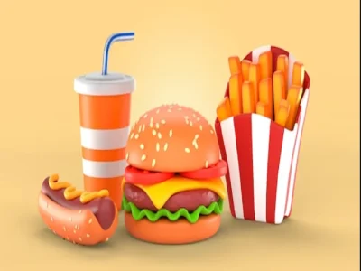 Food product visualized and animated
