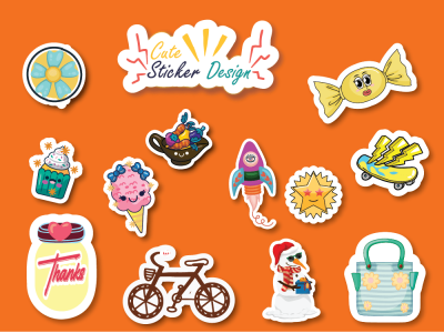 Cute sticker for hoodies, clothing and t-shirts merch design