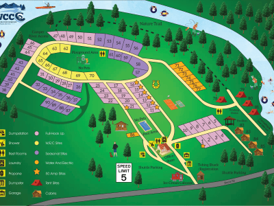 A Professional RV Park and Campground Site Map Design in Vector/SVG Format