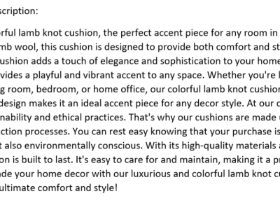 Creative product descriptions that capture anyone's attention.