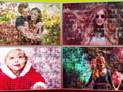 An amazing photo mosaic photo slideshow video, multi photo slideshow ...