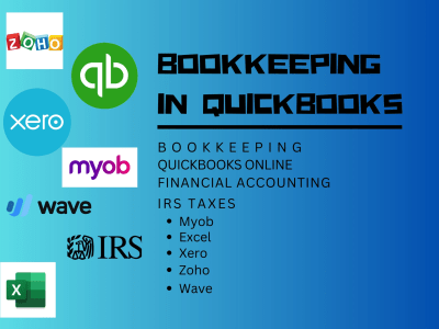 Accounting and bookkeeping in Quickbooks, Xero, Zoho, Myob