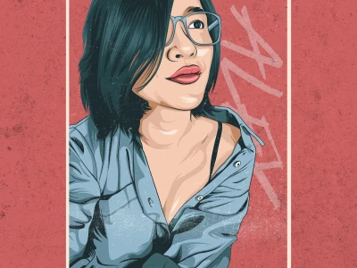 A detailed vector art portrait of yourself