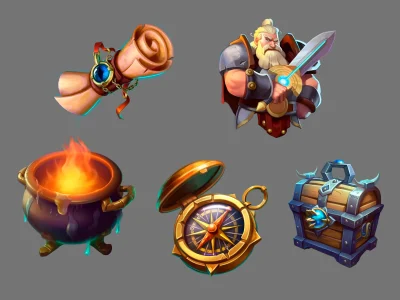 The best game assets: props and icons & items for collections for your game
