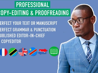 Proofreading and copyediting in English, Swahili, French, and Lingala