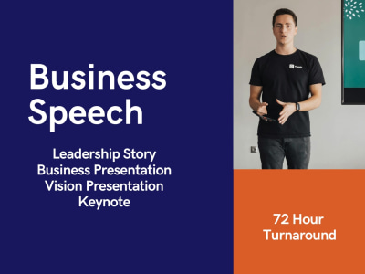 A memorable, bespoke business speech/presentation