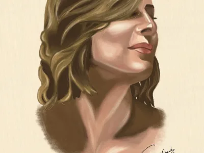 A fantastic digital watercolor portrait