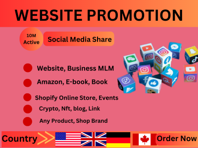 Website promotion, brand, book, Shopify, crypto, nft, discord app any link
