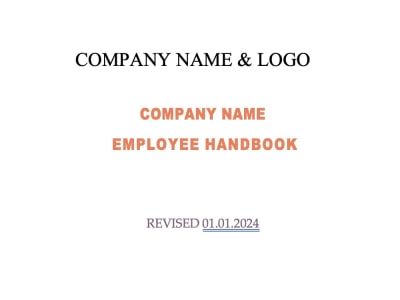 A starter Employee Handbook for small business!