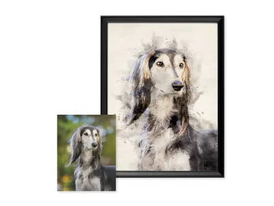 An amazing watercolor portrait of your pet!