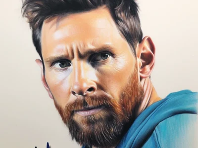 A realistic pencil drawing, coloured pencil or charcoal drawing on paper.