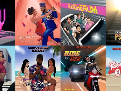 An album and single cover designed by a graphic artist