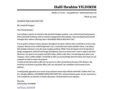 An amazing cover letter for your job applications.