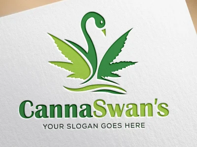 Medical cannabis marijuana cbd oil hemp weed logo with copyright